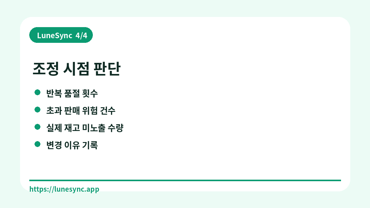 조정 시점 판단